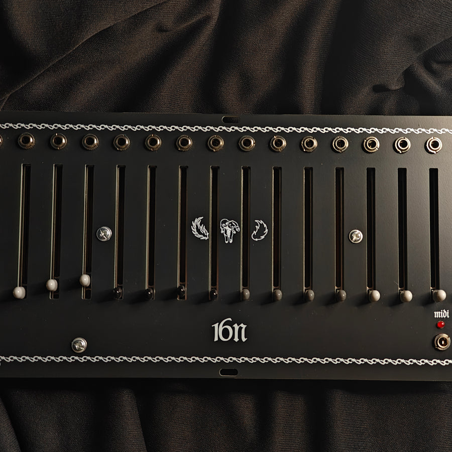 16n Faderbank - 16-Fader Eurorack CV & MIDI Controller
